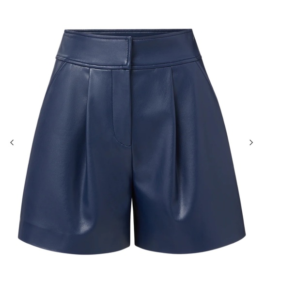 Veronica Beard Haina Vegan Leather Shorts